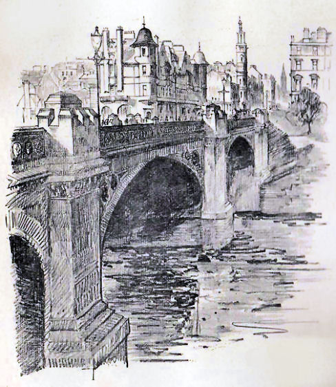 Sketch of Great Western Road at Kelvin Bridge, 1912 
