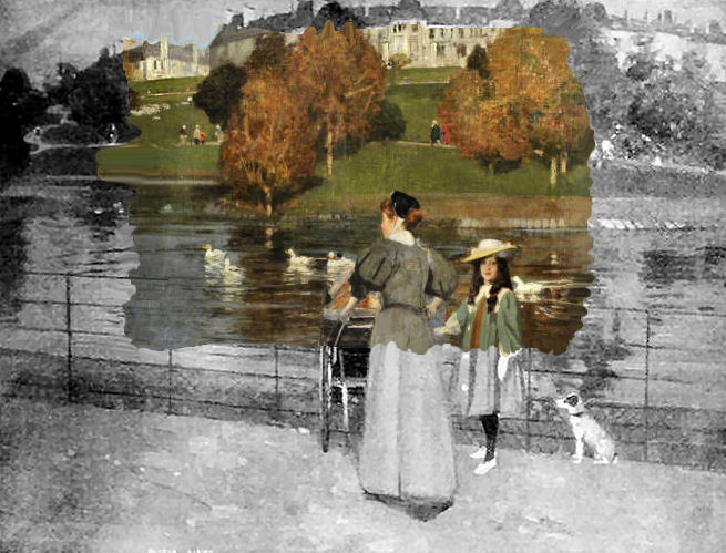 Nursemaid in Kelvingrove Park by 'Glasgow Boy', George Henry