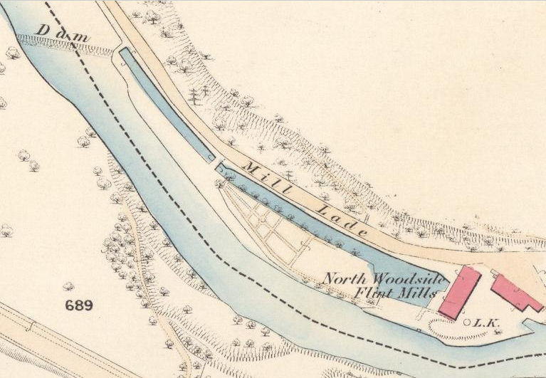 Map of North Woodside Flint Mill from 1858