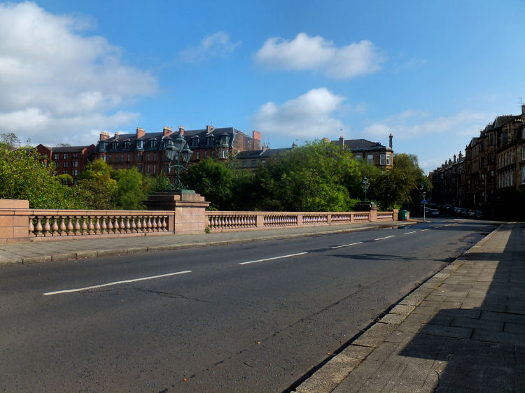 View of  North Kelvinside from Kirklee Bridge