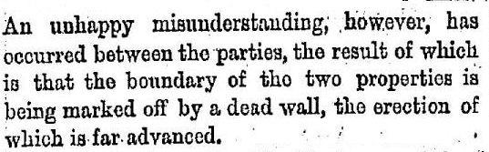 Reference to retaining wall at Kelvinside Terrace, from Glasgow Herald, 20th October 1870