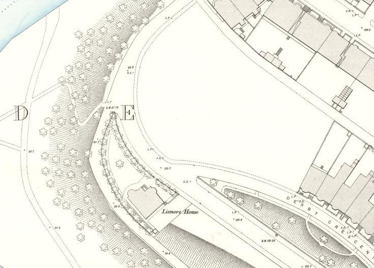 Map from 1894 showing vacant site of Kelvinside House