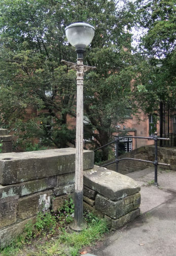 Cast iron lamp post at Sixty Steps, North Kelvinside