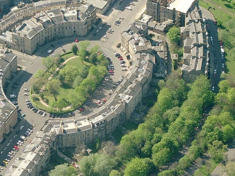 Park Circus Lane and Park Quadrant from above