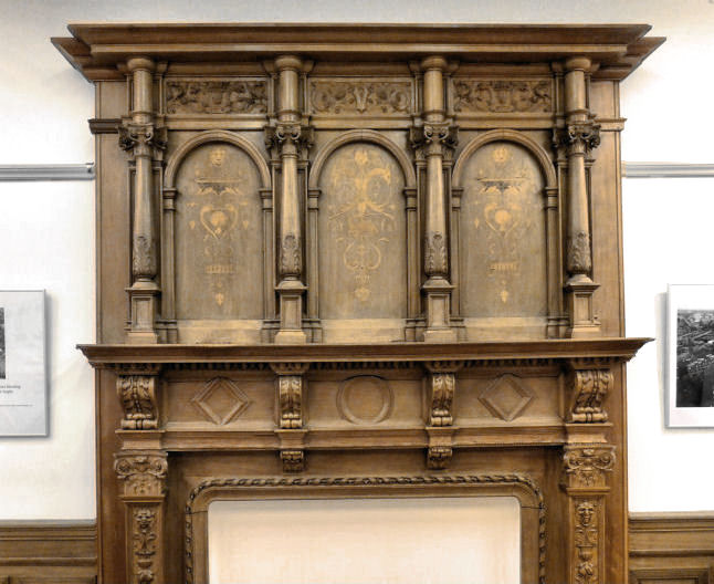 Ornamental timber fireplace at 3 Park Circus