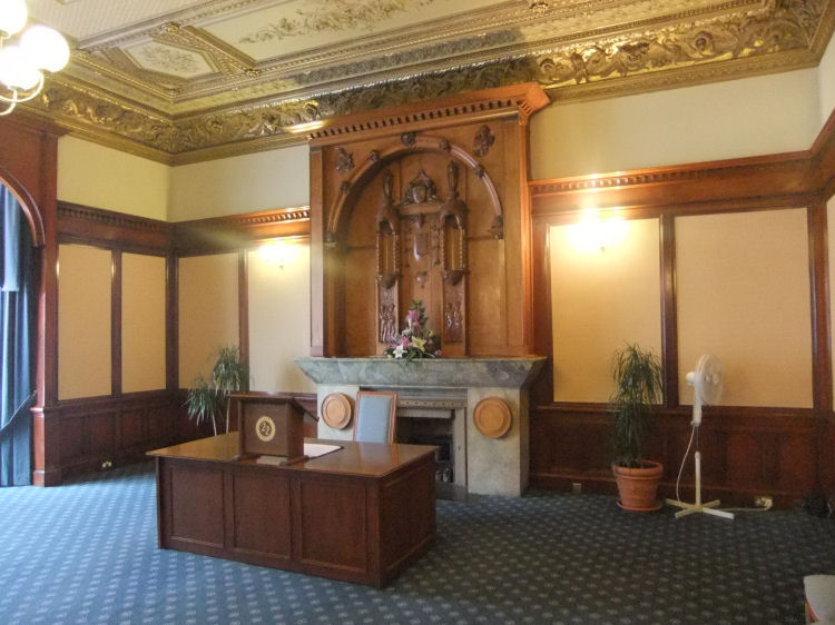 Decorated fireplace in Marriage Suite at 22 Park Circus