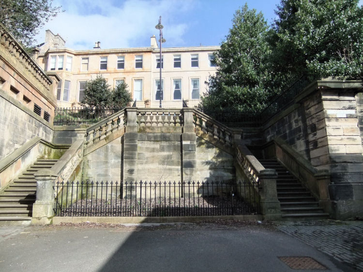 Stairs leading up to Park Terrace