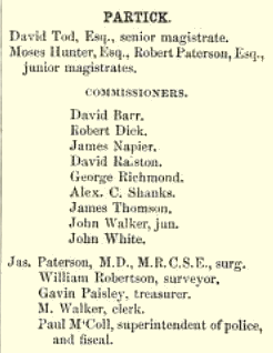 Partick's first Burgh Council