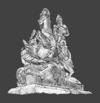 Drawing of statue of St George and the Dragon, St Georges Cross, Glasgow &copy; G.Blaikie 2011