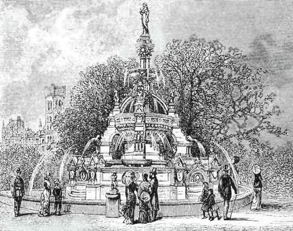 Sketch of Stewart Memorial Fountain, 1887