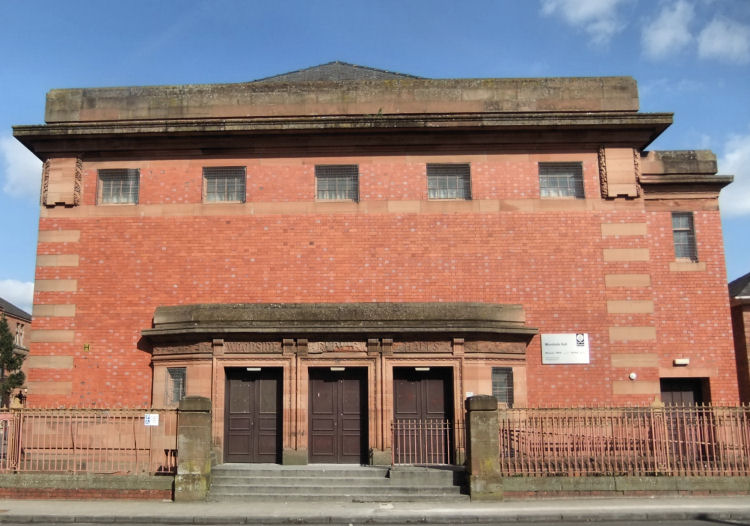 Fa�ade of Woodside Halls, built with red brick with sandstone dressings