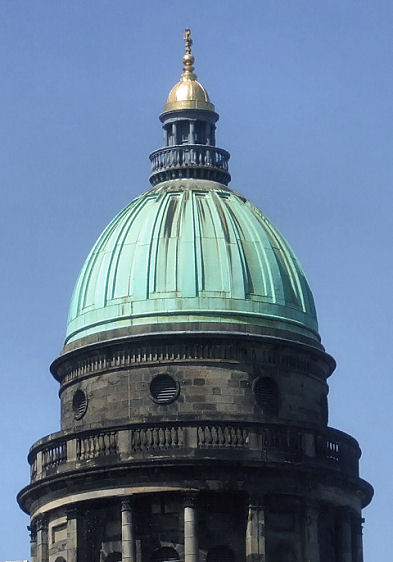 Gold and copper dome on West Register House, Charlotte Square